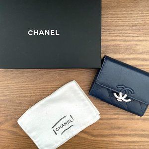 Chanel Navy Blue Card Wallet
